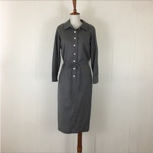 Vintage 60s Wool Dress Women’s M Long Sleeve Henley Sheath